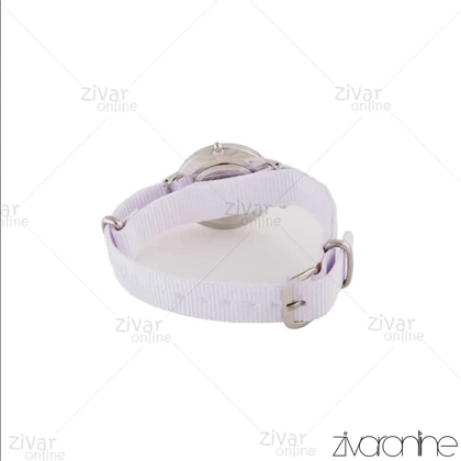 ساعت دنیل ولینگتون زنانه قاب سیلور صفحه سفید بند برزنتی 104985