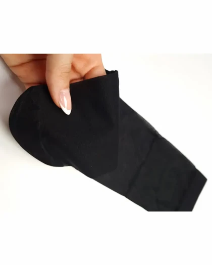 جوراب زنانه زیر زانو مشکی ساده طرح پنتی