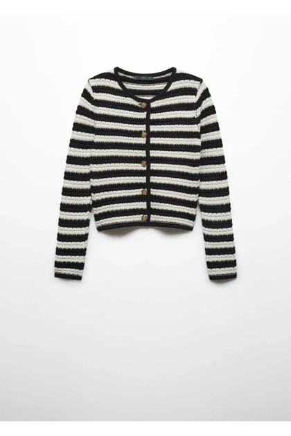 ژاکت کش باف پشمی زنانه اورجینال منگو mango