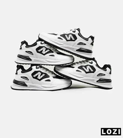 کفش کتانی مردانه سفید مشکی NEW BALANCE yg niubailun