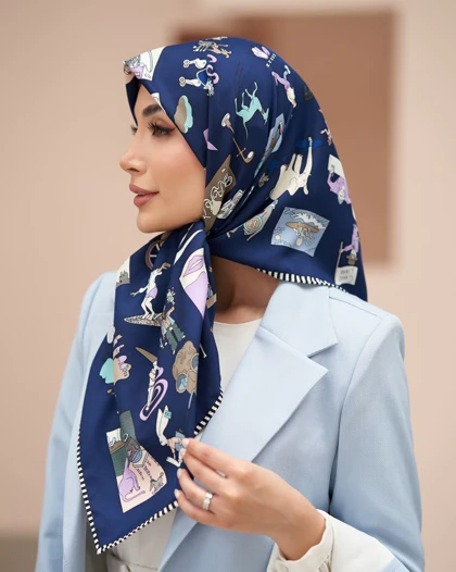 روسری ابریشم توییل تک‌رنگ (قواره 100) 30280