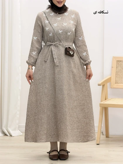 4285-پیراهن گلدوزی پاپیون