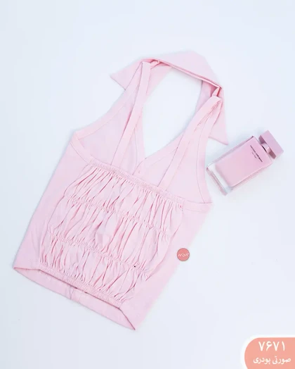 تاپ رنگی یقه دار 7671