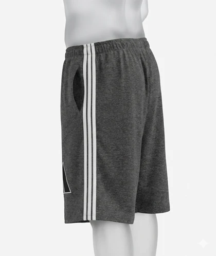 شلوارک بگ آدیداس سه خط پارچه گلکسی و لوگو گلدوزی