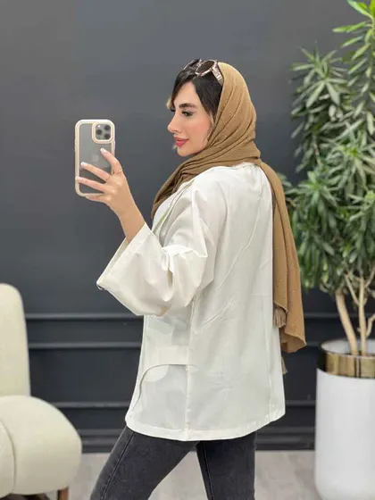مانتو برش هلالی دو جیب