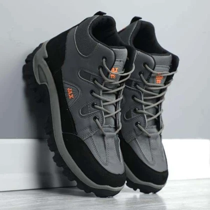 کفش ساق‌دار مردانه طوسی مدل JAX