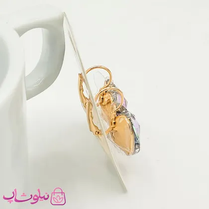 گوشواره ژوپینگ با کریستال سواروسکی بنفش آبی