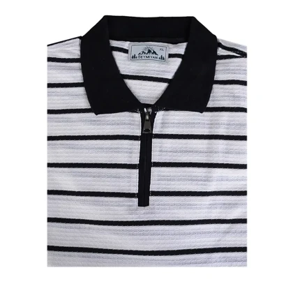 پولوشرت نیم زیپ راه راه مردانه