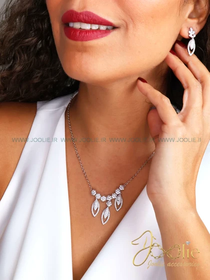 نیم ست گردنبند گوشواره زنانه طرح طلا کد S5112