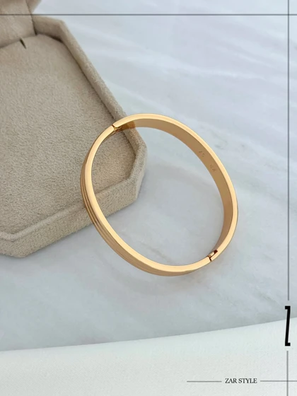 دستبند زنانه بنگل آینه‌ای سه لاین
