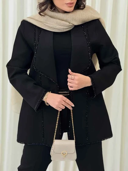 مانتو کریستال دوزی برش‌دار
