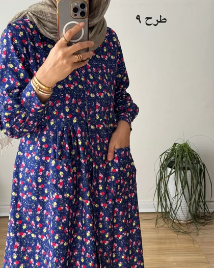 پیراهن مخمل کبریتی سارگل 1