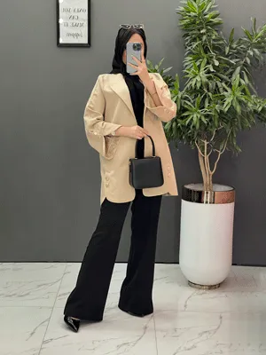 مانتو ژاکارد بغل دکمه
