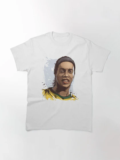 تیشرت ورزشی بارسلونا | تیشرت FC Barcelona طرح Illustration Ronaldinho Art کد 144583