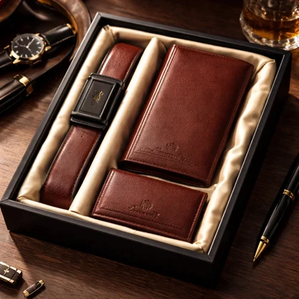 ست کیف و کمربند عسلی مدل M101-عسلی