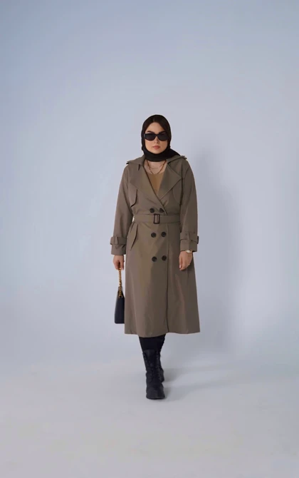 بارانی بلند کتان کد 1027