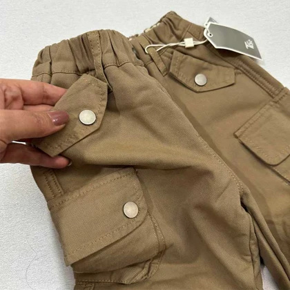 شلوار بگ کتان لاینردار بچه گانه خارجی