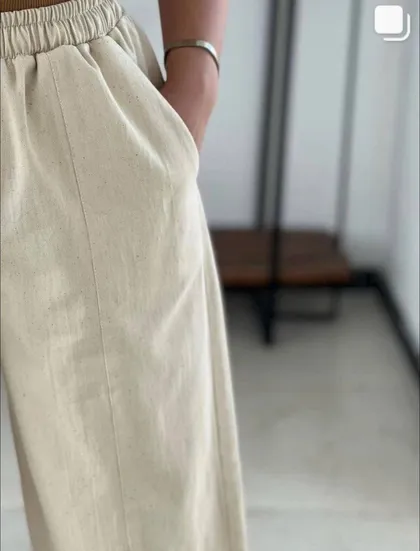 شلوار مام لینن زنانه کد 6515