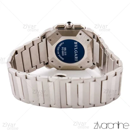 ساعت بولگاری مردانه سه موتوره نقره ای صفحه مشکی 103221