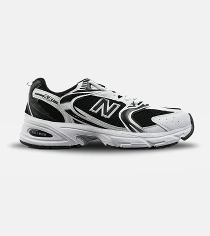 کفش کتانی مردانه و زنانه سفید مشکی NEW BALANCE 530 مدل 3144