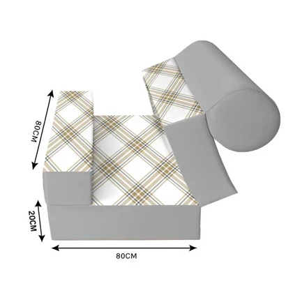 کاناپه تخت شو یک نفره کلاسیک چهارخونه مدل M1157