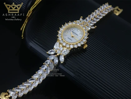 ساعت رویال کرون نگین‌دار طلایی Royal Crown Diamond L1