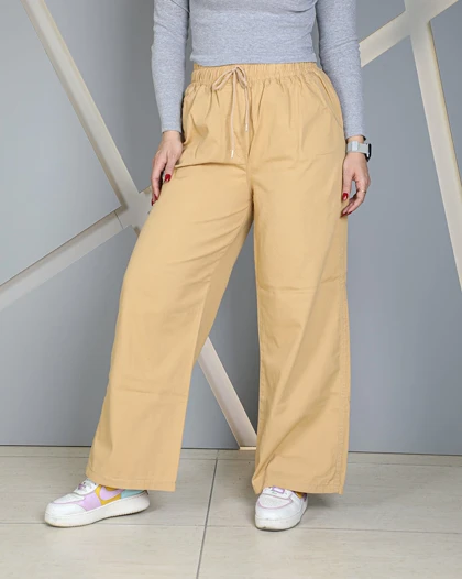 خرید شلوار خنک نیم بگ کتان زنانه کره‌ای Cotton Semi Baggy Pants کد 40100