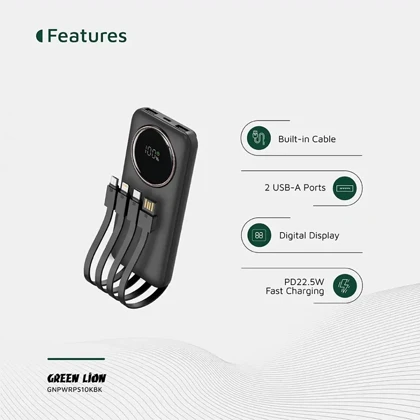 پاوربانک گرین لاین Green Lion مدل GL-PX11 ظرفیت 10000 توان 22.5 وات