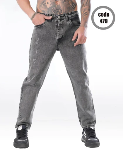 شلوار مام فیت ذغالی دودی مردانه کیفیت عالی از برند اورجینال دیلم کد 455