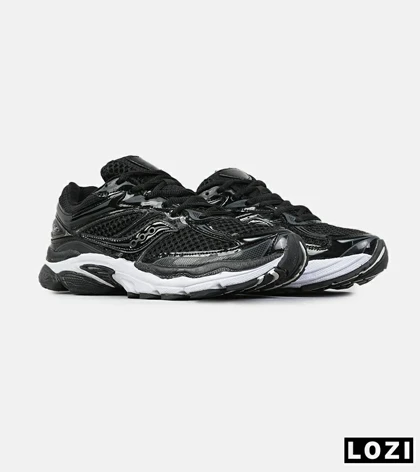 کفش کتانی مردانه و زنانه مشکی سفید Saucony pro grid omni 9 مدل 8640