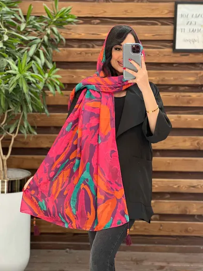 شال حریر آبرنگی