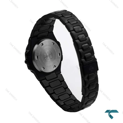 ساعت زنانه پتک فیلیپ Nautilus تمام مشکی صفحه مهندسی Patek-6060-L