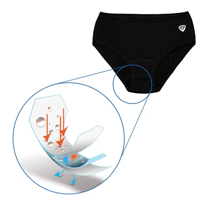 شورت نیم‌پد تاپیک بسته 6 عددی مشکی لاله-روزانه