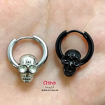 پیرسینگ گوشواره حلقه‌ای طرح جمجمه ای