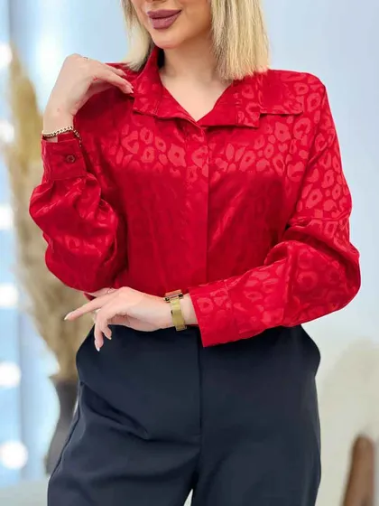 شومیز ساتن طرح پلنگی