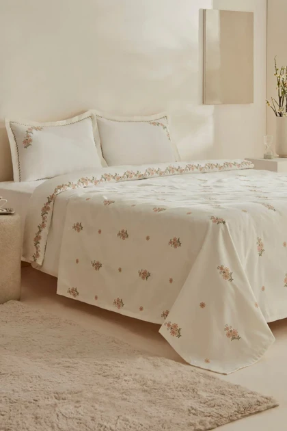 سرویس روتختی دو نفره Karaca Home مدل Vanes پنبه - بژ