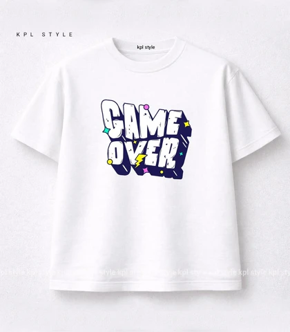 تیشرت باکسی یونیسکس طرح GAME OVER کد 1483