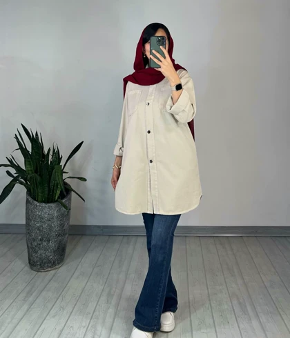 مانتو کتان کاغذی کارن