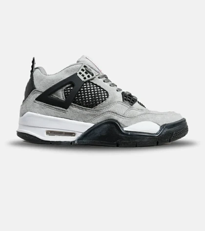 کتانی ساق‌دار مردانه طوسی مشکی Nike air jordan 4 مدل 5928
