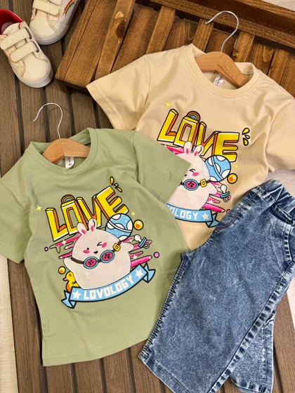 تیشرت شلوارک LOVE رنگی