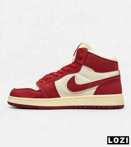 کتانی نایک Air Jordan 1 قرمز کرم مدل 9714 استایل خاص و خیابانی