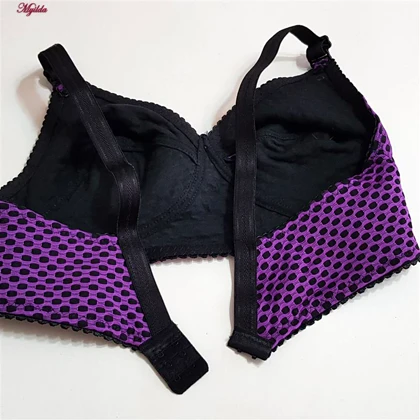 سوتین زنانه گلستان مدل بدون فنر حصیری بنفش کد 4651