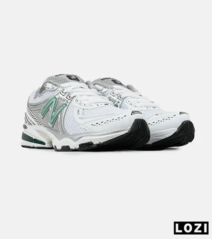 کفش کتانی بزرگ پا سفید طوسی سبز New Balance 860 v02 مدل 8364