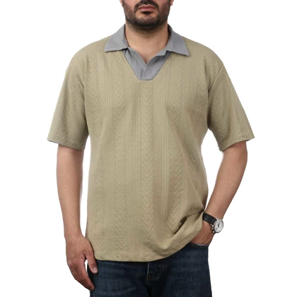 پولوشرت آستین کوتاه یقه شکاری مردانه سیزر مدل 1561451