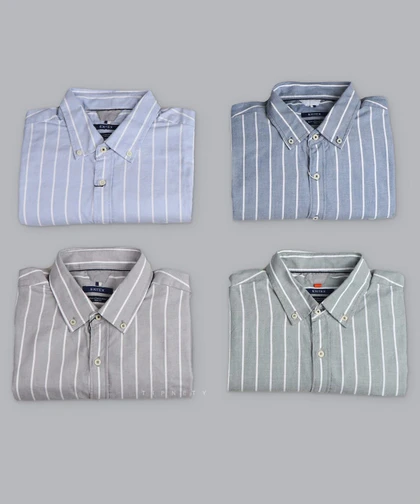 پیراهن مردانه آستین بلند راه راه 4101