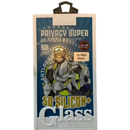 گلس پرایوسی ایربگ دار آیفون 15 پرو 5 بعدی موکوسون Privacy Super