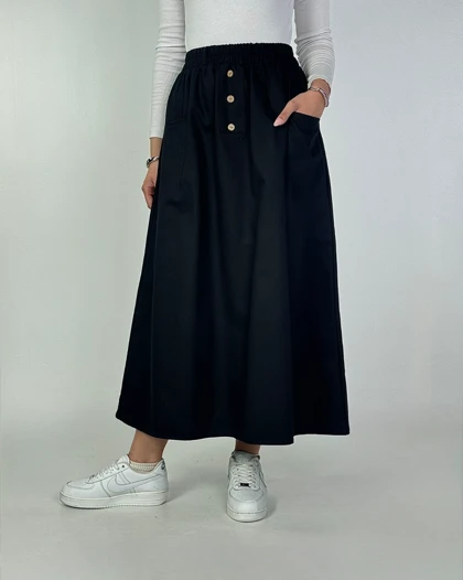 دامن لینن کتان 3 دکمه کد : 400067