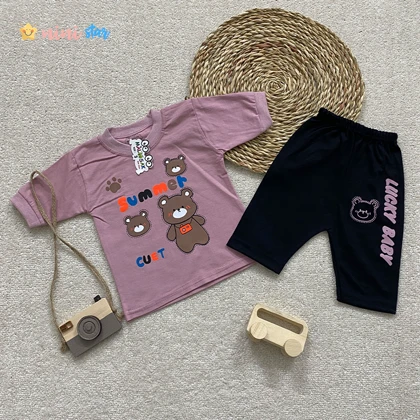 تیشرت شلوارک نوزادی مدل خرس و پنجه