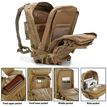 کوله پشتی تاکتیکال 45 لیتری مدل Military بج دار