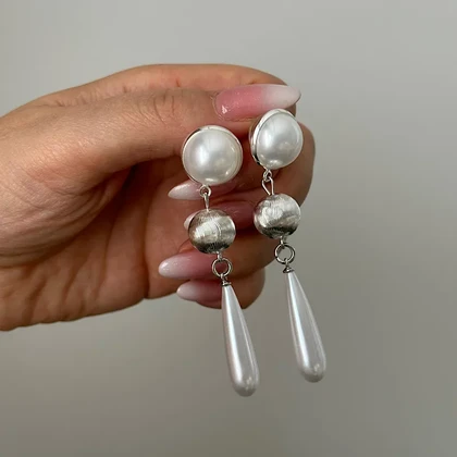 گوشواره مرواریدی آویز کد 407